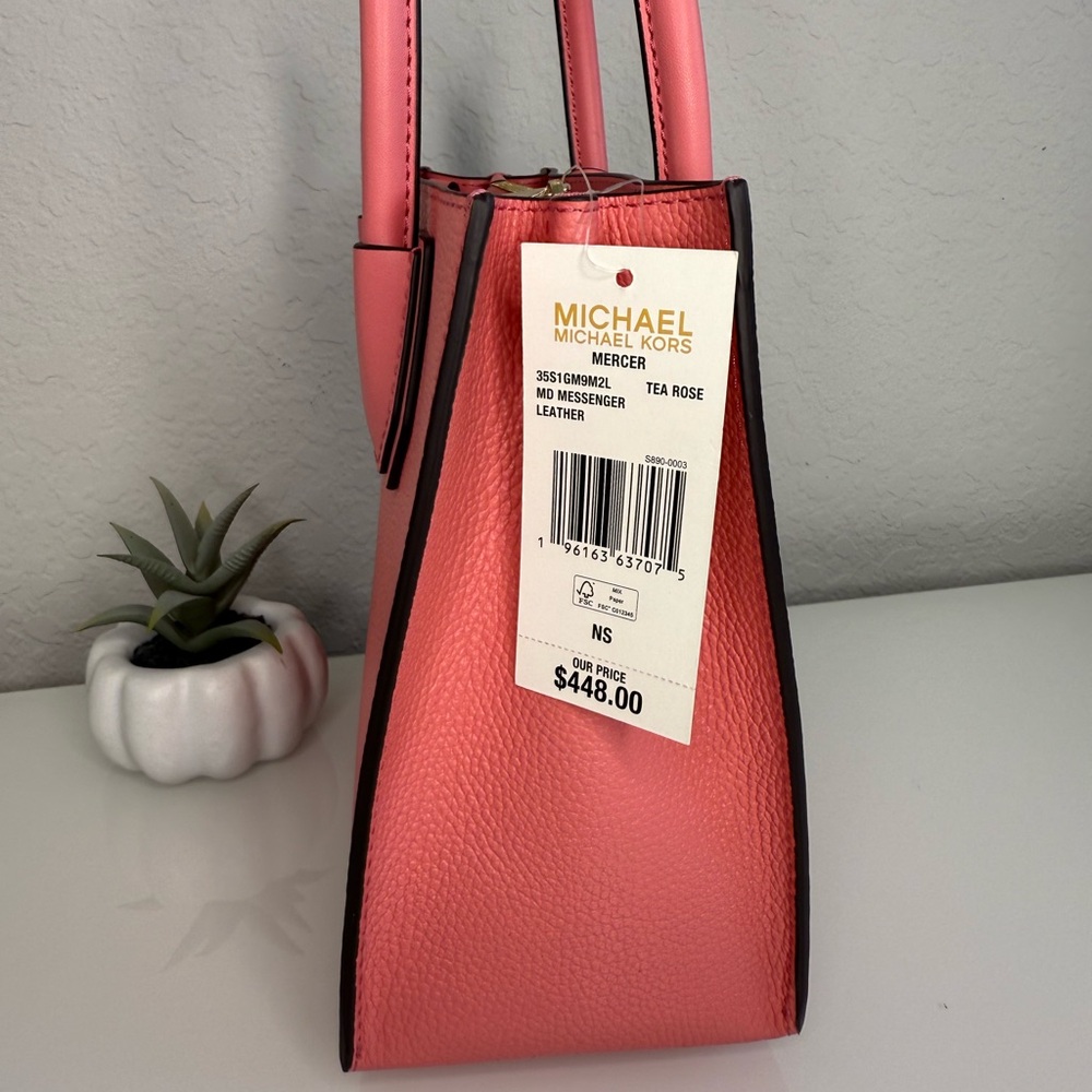 MICHAEL KORS Medium Mercer Messenger Bag in Tea Rose with Dust Bag!! NWT - Picture 7 of 10